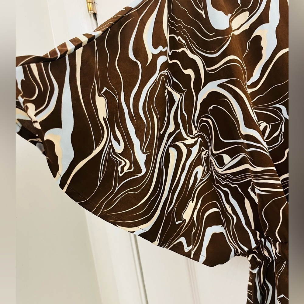 Sweet Rain Liquorish Scribble Print Top With Kimono Sleeves Brown - Picture 6 of 9